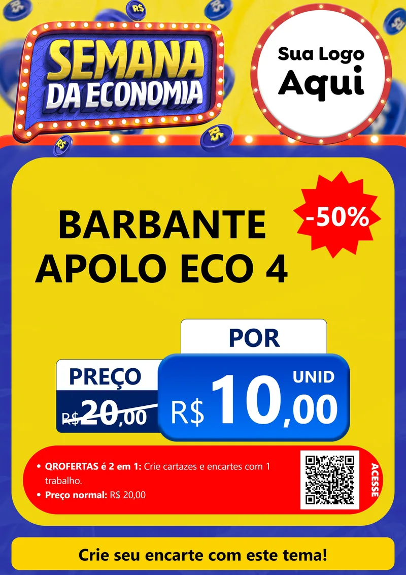 Modelo de Cartaz para Cartaz A4 Vertical com o tema Semana da Economia para Armarinho e Aviamentos