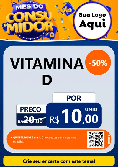 Modelo de Cartaz para Cartaz A4 Vertical com o tema Mês do Consumidor para Farmácia
