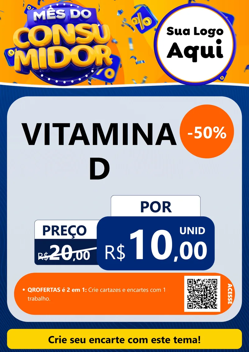 Modelo de Cartaz para Cartaz A4 Vertical com o tema Mês do Consumidor para Farmácia