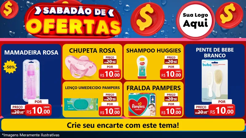 Modelo de TV para TV Horizontal com o tema Sabadão de Ofertas para Bebês