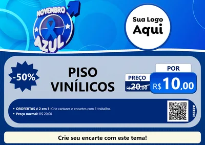 Modelo de Cartaz para Cartaz A4 Horizontal com o tema Novembro Azul para Material para Construção