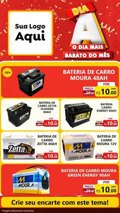 Modelo de TV para TV Vertical com o tema Dia A o Dia Mais Barato do Mês para Baterias Elétricas
