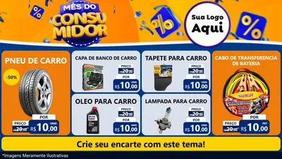 Modelo de TV para TV Horizontal com o tema Mês do Consumidor para Auto peças
