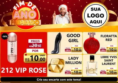 Modelo de Encarte para Encarte A4 Horizontal com o tema Fim de Ano Premiado para Perfumes