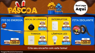 Modelo de TV para TV Horizontal com o tema Páscoa para Materiais Elétricos
