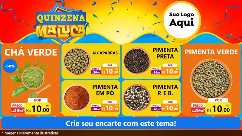Modelo de TV para TV Horizontal com o tema Quinzena Maluca para Produtos Naturais