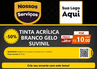 Modelo de Cartaz para Cartaz A4 Horizontal com o tema Nossos Serviços para Tintas e Ferramentas