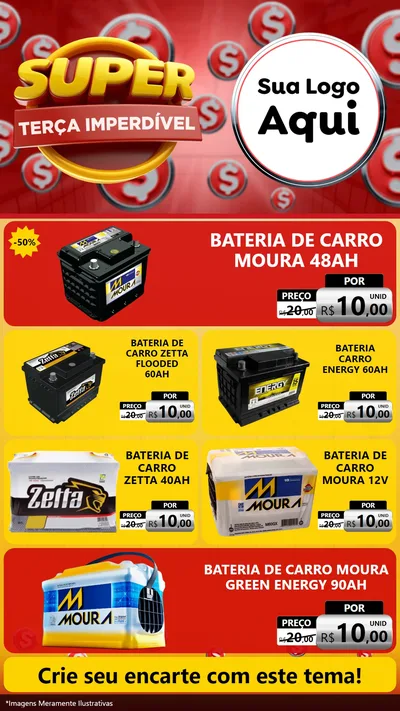 Modelo de TV para TV Vertical com o tema Super Terça Imperdível para Baterias Elétricas