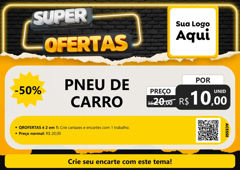 Modelo de Cartaz para Cartaz A4 Horizontal com o tema Super Ofertas para Auto peças