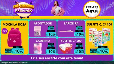 Modelo de TV para TV Horizontal com o tema Pré-Carnaval Premiado para Papelaria