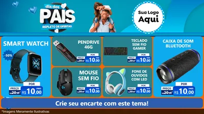 Modelo de TV para TV Horizontal com o tema Dia Dos Pais Repleto de Ofertas para Informática