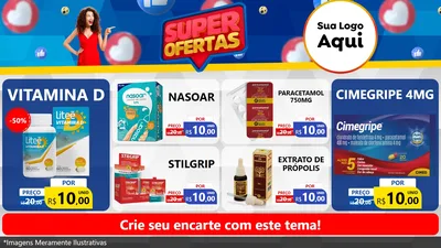 Modelo de TV para TV Horizontal com o tema Super Ofertas para Farmácia