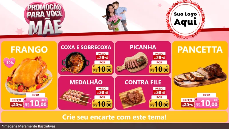 Modelo de TV para TV Horizontal com o tema Promoção Para Você Mãe para Assados
