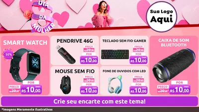 Modelo de TV para TV Horizontal com o tema Dia da Mulher para Informática