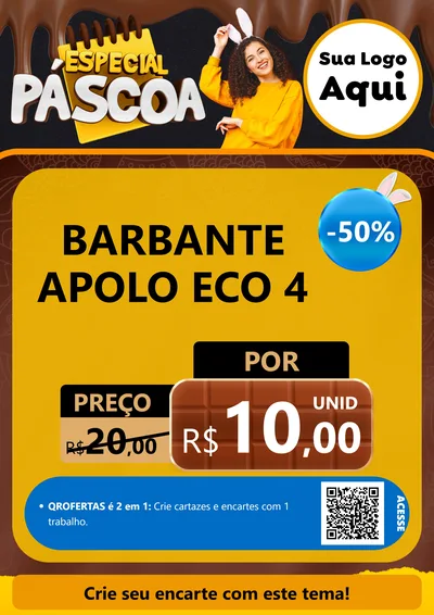 Modelo de Cartaz para Cartaz A4 Vertical com o tema Especial Páscoa para Armarinho e Aviamentos