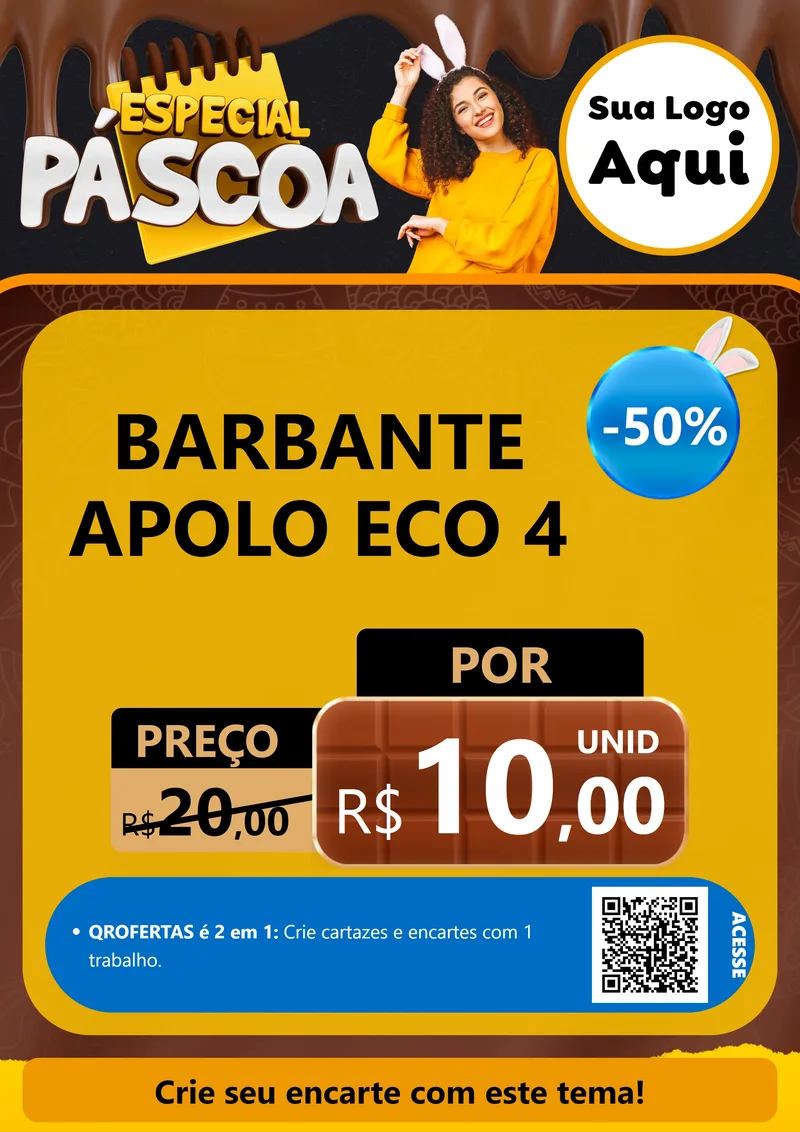 Modelo de Cartaz para Cartaz A4 Vertical com o tema Especial Páscoa para Armarinho e Aviamentos