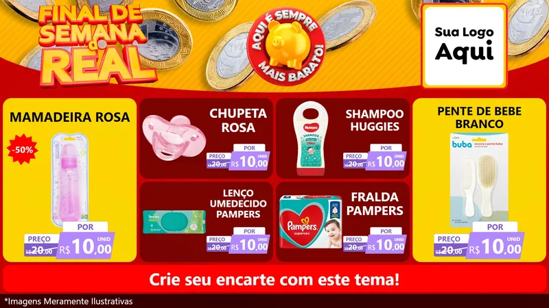 Modelo de TV para TV Horizontal com o tema Final de Semana do Real para Bebês