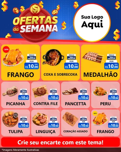 Modelo de Rede Social para Feed Instagram com o tema Ofertas Da Semana para Assados