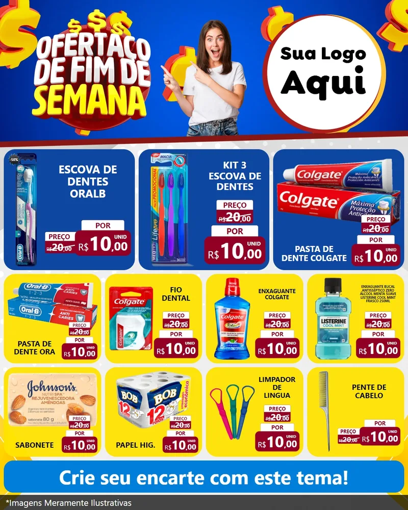 Modelo de Rede Social para Feed Instagram com o tema Ofertaço de Fim de Semana para Higiene Pessoal