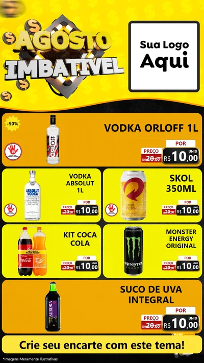 Modelo de TV para TV Vertical com o tema Agosto Imbatível para Distribuidora de bebidas