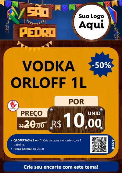 Modelo de Cartaz para Cartaz A4 Vertical com o tema São Pedro para Distribuidora de bebidas
