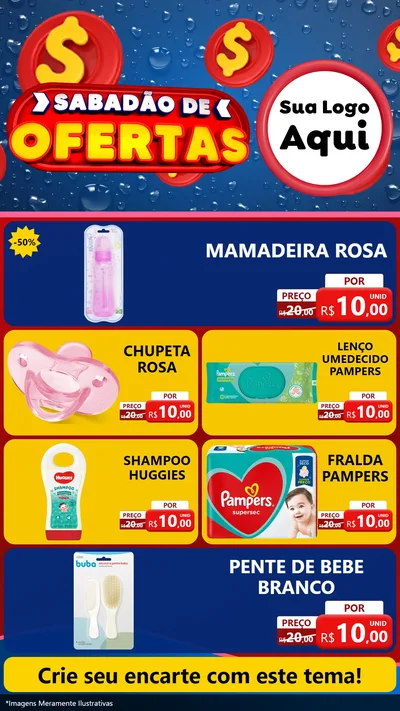 Modelo de TV para TV Vertical com o tema Sabadão de Ofertas para Bebês