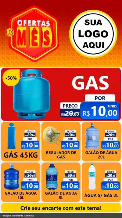 Modelo de Rede Social para Stories com o tema Ofertas do Mês para Água e gás