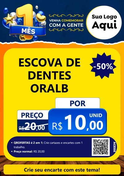 Modelo de Cartaz para Cartaz A4 Vertical com o tema Um Mês de Aniversário para Higiene Pessoal