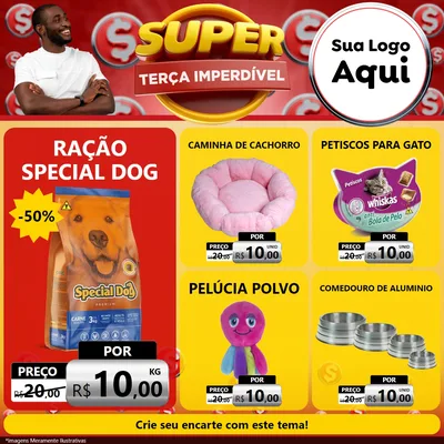 Modelo de Rede Social para Feed Facebook com o tema Super Terça Imperdível para Pet Shop