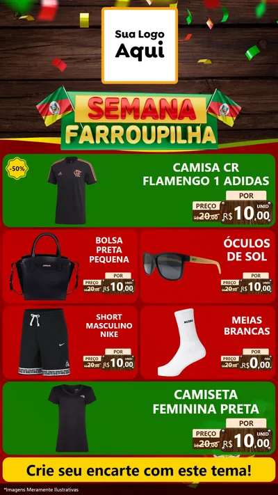 Modelo de TV para TV Vertical com o tema Semana Farroupilha para Roupas e acessórios