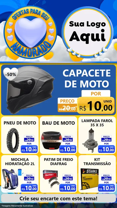 Modelo de Rede Social para Stories com o tema Ofertas Para Seu Namorado para Moto peças