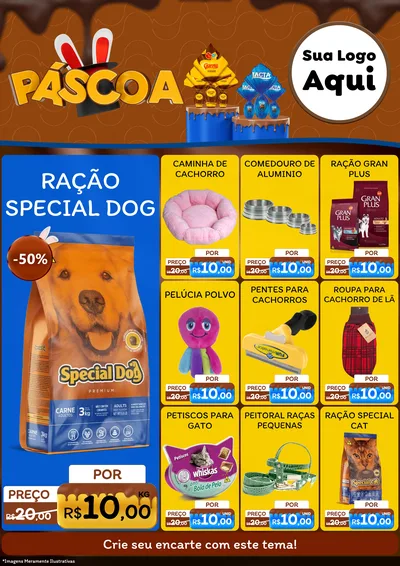 Modelo de Encarte para Encarte A4 Vertical com o tema Páscoa para Pet Shop