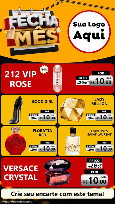 Modelo de TV para TV Vertical com o tema Fecha Mês para Perfumes