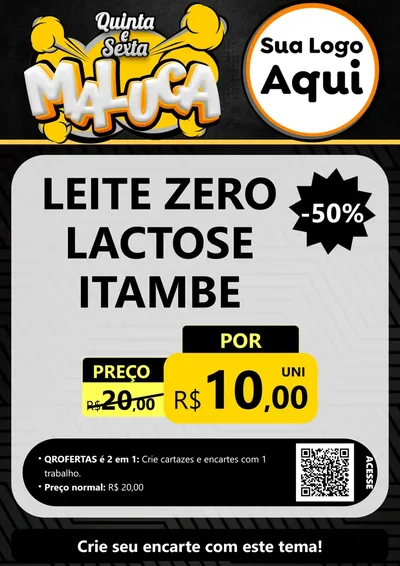 Modelo de Cartaz para Cartaz A4 Vertical com o tema Quinta e Sexta Maluca para Frios e Laticínios