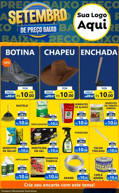Modelo de Encarte para Encarte Grande com o tema Setembro De Preço Baixo para Agropecuária