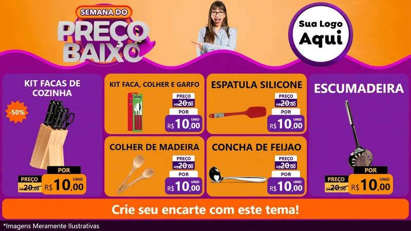 Modelo de TV para TV Horizontal com o tema Semana do Preço Baixo para Utilidades Domésticas