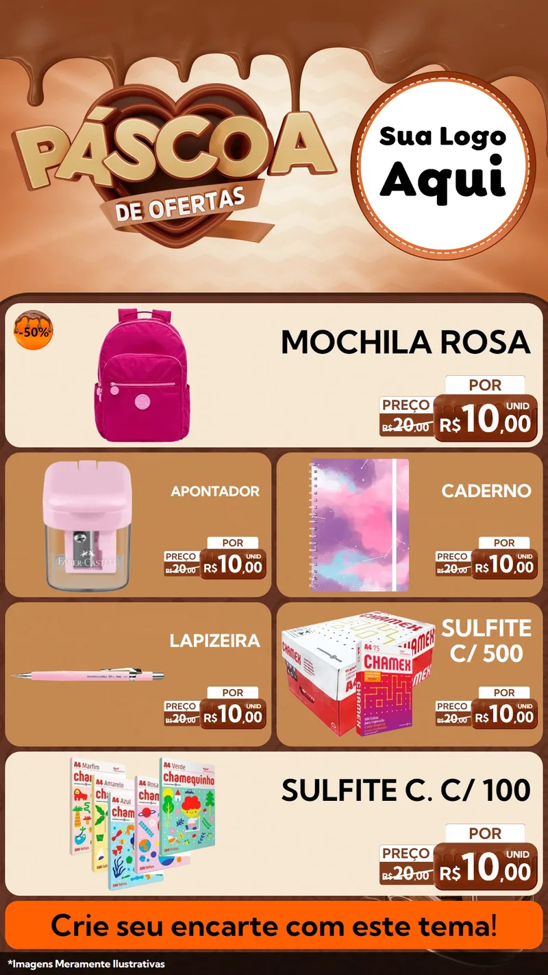 Modelo de TV para TV Vertical com o tema Páscoa de Ofertas para Papelaria