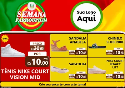 Modelo de Encarte para Encarte A4 Horizontal com o tema Semana Farroupilha para Calçados