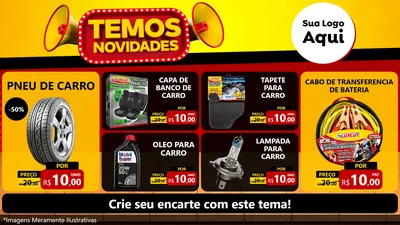 Modelo de TV para TV Horizontal com o tema Temos Novidades para Auto peças