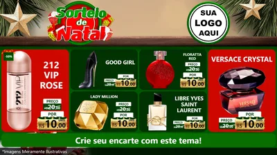 Modelo de TV para TV Horizontal com o tema Sorteio de Natal para Perfumes
