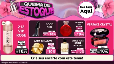 Modelo de TV para TV Horizontal com o tema Queima de Estoque para Perfumes