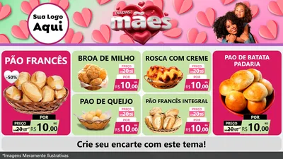 Modelo de TV para TV Horizontal com o tema Dia das Mães para Padaria