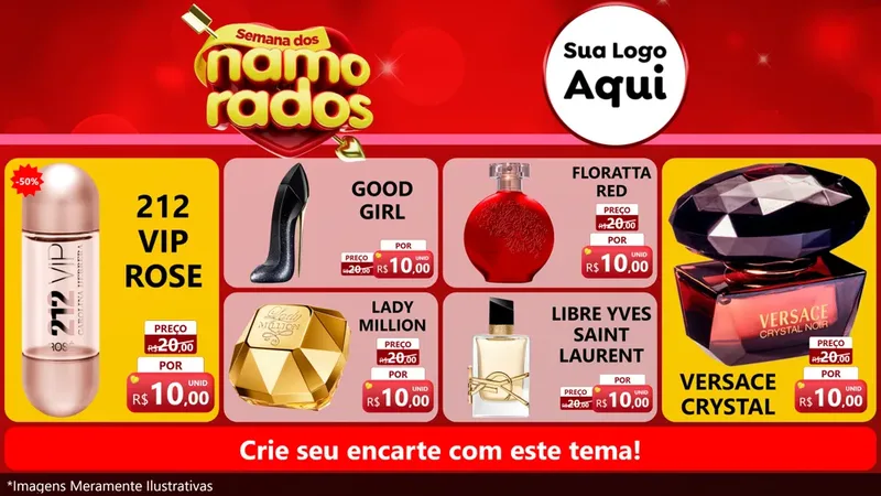 Modelo de TV para TV Horizontal com o tema Semana dos namorados para Perfumes