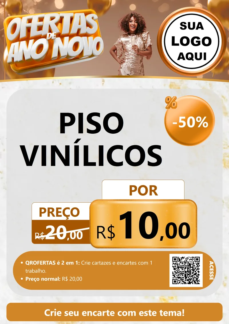 Modelo de Cartaz para Cartaz A4 Vertical com o tema Ofertas de Ano Novo para Material para Construção