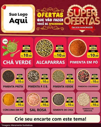Modelo de Rede Social para Feed Instagram com o tema Dia dos Namorados para Produtos Naturais