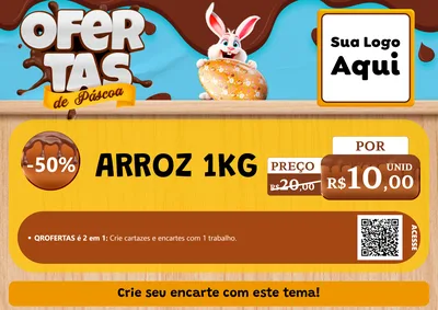 Modelo de Cartaz para Cartaz A4 Horizontal com o tema Ofertas de Páscoa para Supermercado