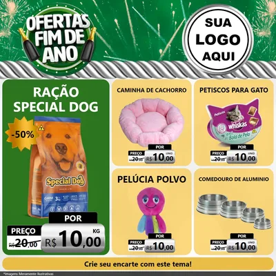 Modelo de Rede Social para Feed Facebook com o tema Ofertas Fim de Ano para Pet Shop