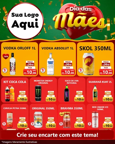 Modelo de Rede Social para Feed Instagram com o tema Dia das Mães para Distribuidora de bebidas