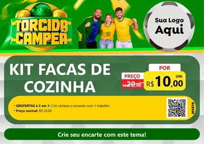 Modelo de Cartaz para Cartaz A4 Horizontal com o tema Torcida Campeã - Copa para Utilidades Domésticas