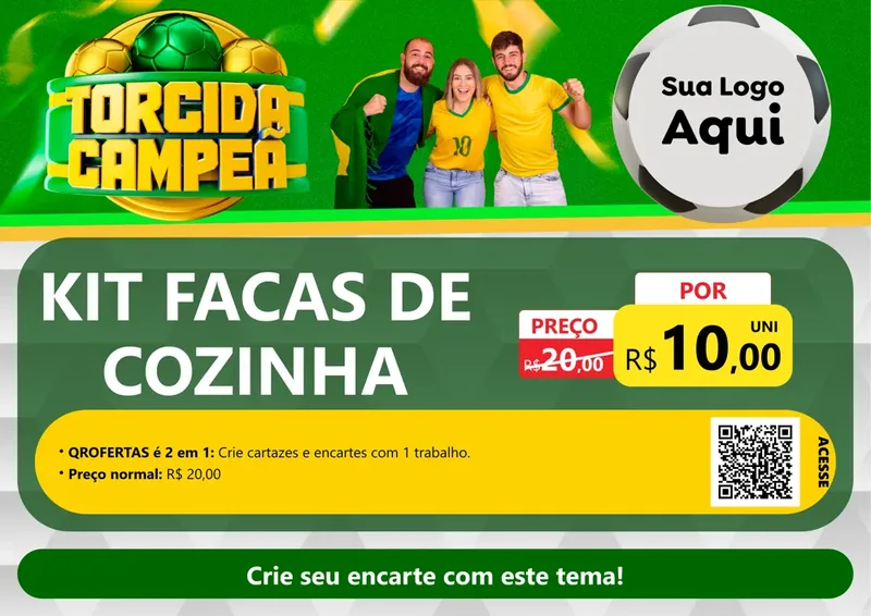 Modelo de Cartaz para Cartaz A4 Horizontal com o tema Torcida Campeã - Copa para Utilidades Domésticas